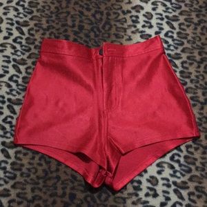 American Apparel red disco shorts size small